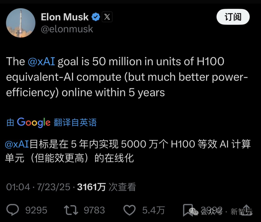 马斯克狂烧14万亿，5000万H100算力五年上线！终极爆冲数十亿插图