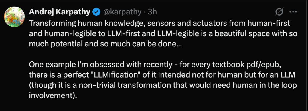 Karpathy的新思路：教科书要为 AI 重写，从人类可读变为LLM优先插图