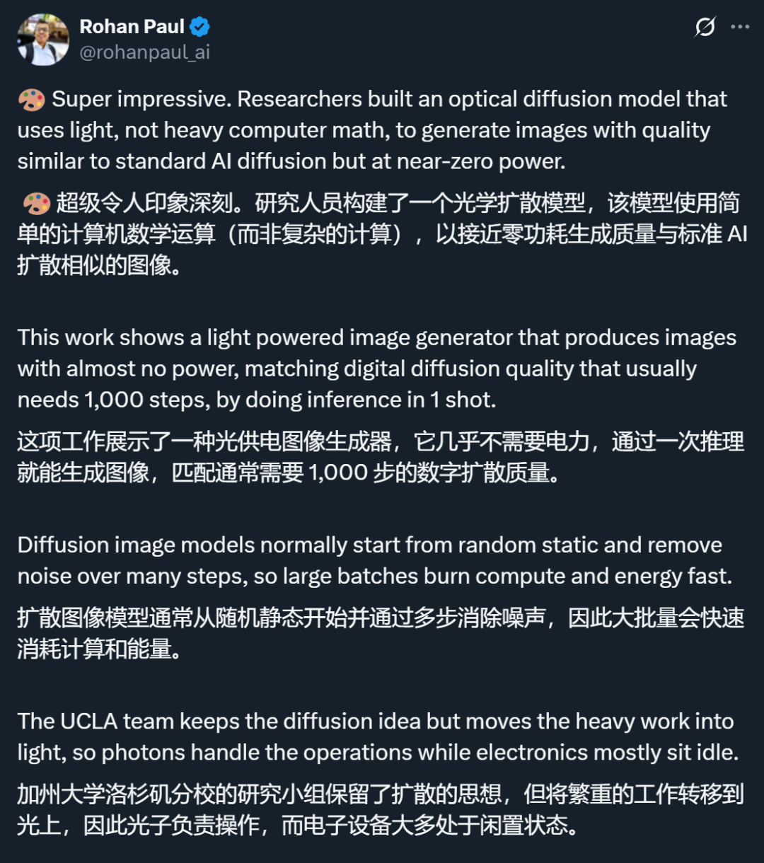 用光学生成图像,几乎0耗电,浙大校友一作研究登Nature插图 用光学生成图像,几乎0耗电,浙大校友一作研究登Nature插图