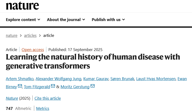 Nature发布Delphi-2M模型,提前20年预测你得什么病插图 Nature发布Delphi-2M模型,提前20年预测你得什么病插图
