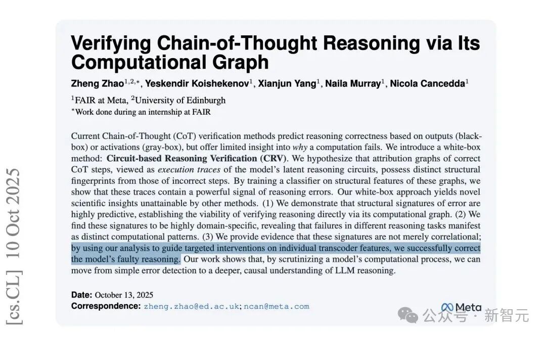 Meta「透视」AI思维链:CRV推理诊断,准确率达 92%!插图1 Meta「透视」AI思维链:CRV推理诊断,准确率达 92%!插图1