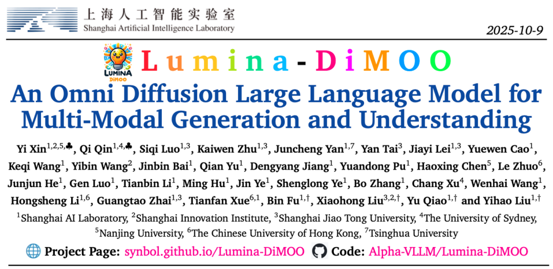 Lumina-DiMOO:多模态扩散语言模型重塑图像生成与理解插图1 Lumina-DiMOO:多模态扩散语言模型重塑图像生成与理解插图1