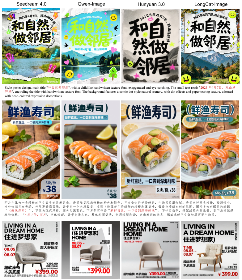 美团开源LongCat-Image，6B参数挑战80B效果，中英双语理解、图像逼真度及复杂指令编辑新突破（插图4